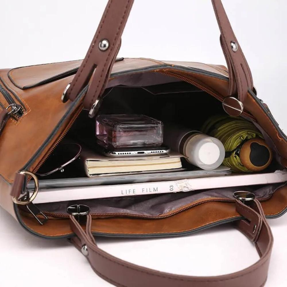 Nancy - Bolsa de Hombro Elegancia Atemporal en Cuero