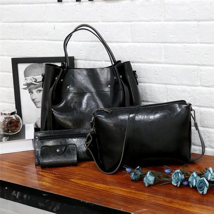 Rosalina - Conjunto de Bolsas de Cuero Vintage Suave con 4 Piezas
