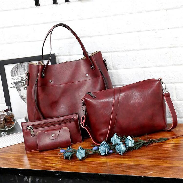 Rosalina - Conjunto de Bolsas de Cuero Vintage Suave con 4 Piezas