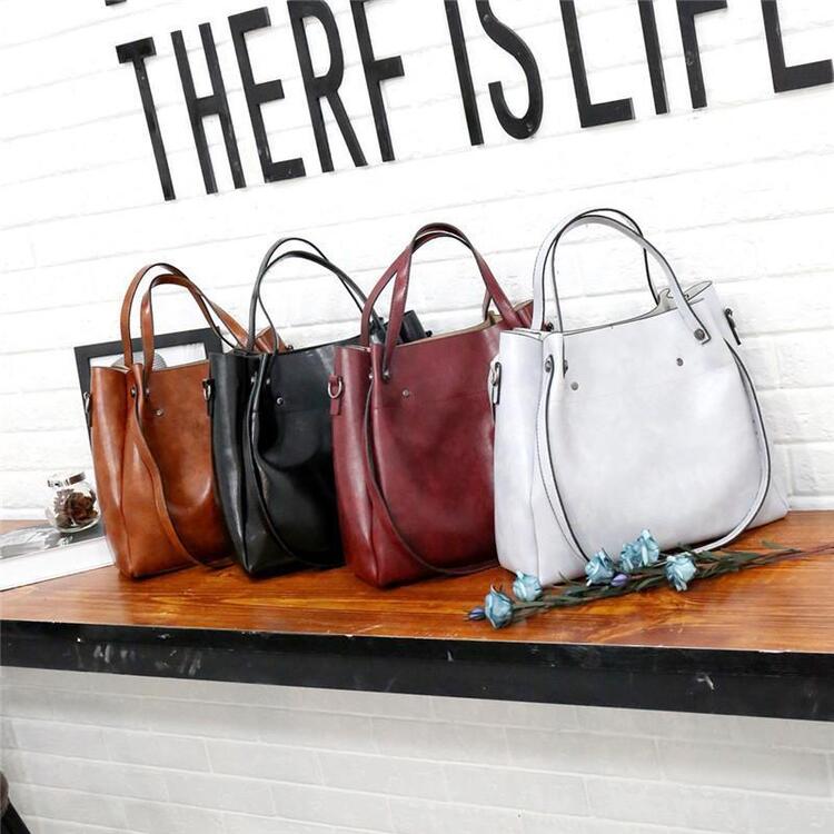 Rosalina - Conjunto de Bolsas de Cuero Vintage Suave con 4 Piezas
