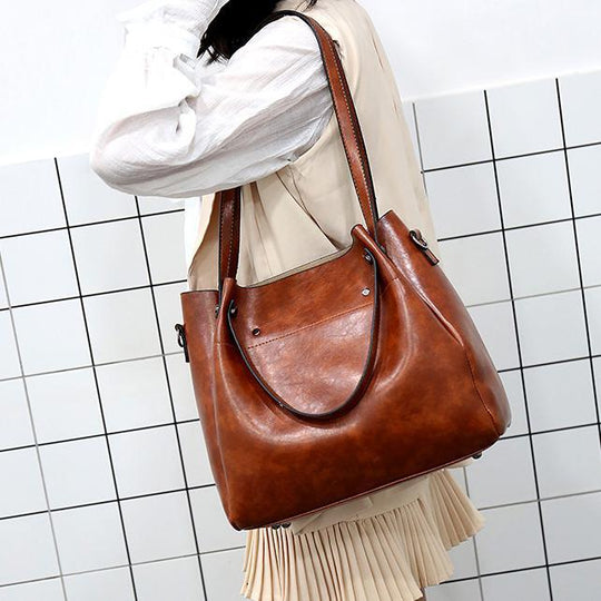 Rosalina - Conjunto de Bolsas de Cuero Vintage Suave con 4 Piezas