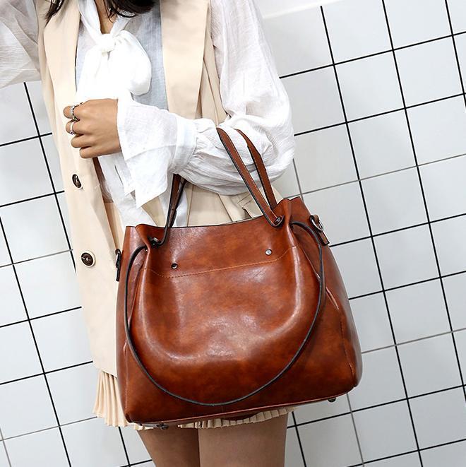 Rosalina - Conjunto de Bolsas de Cuero Vintage Suave con 4 Piezas