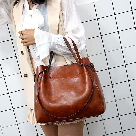 Rosalina - Conjunto de Bolsas de Cuero Vintage Suave con 4 Piezas