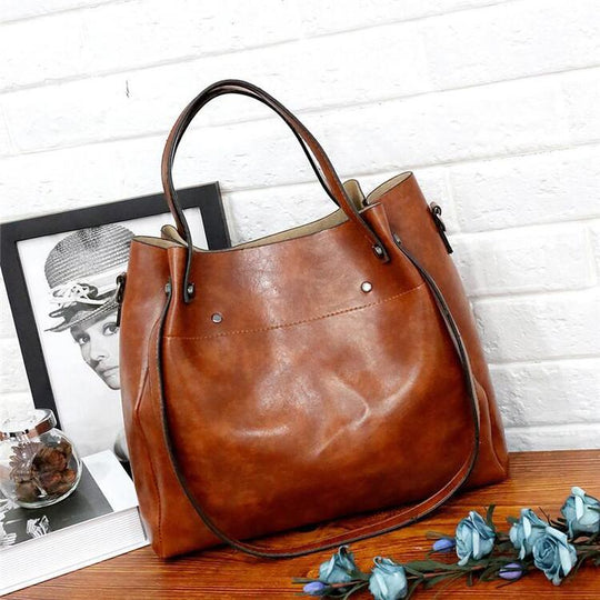 Rosalina - Conjunto de Bolsas de Cuero Vintage Suave con 4 Piezas