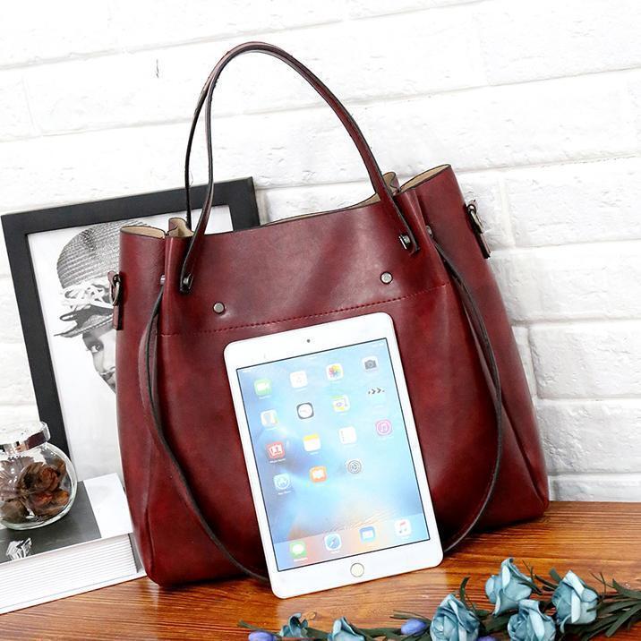Rosalina - Conjunto de Bolsas de Cuero Vintage Suave con 4 Piezas