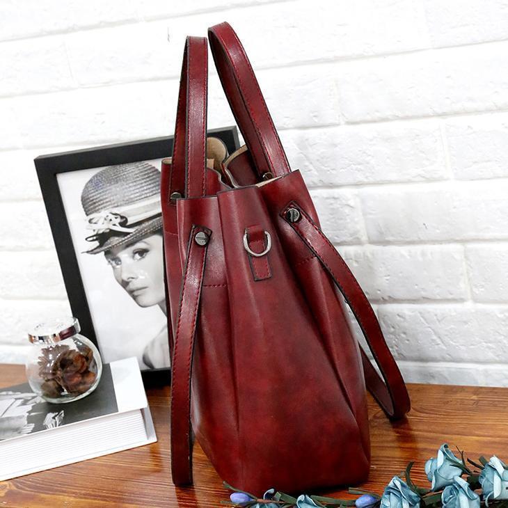 Rosalina - Conjunto de Bolsas de Cuero Vintage Suave con 4 Piezas