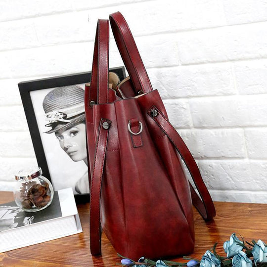 Rosalina - Conjunto de Bolsas de Cuero Vintage Suave con 4 Piezas