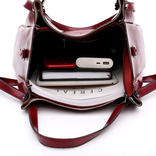 Rosalina - Conjunto de Bolsas de Cuero Vintage Suave con 4 Piezas
