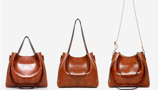 Rosalina - Conjunto de Bolsas de Cuero Vintage Suave con 4 Piezas