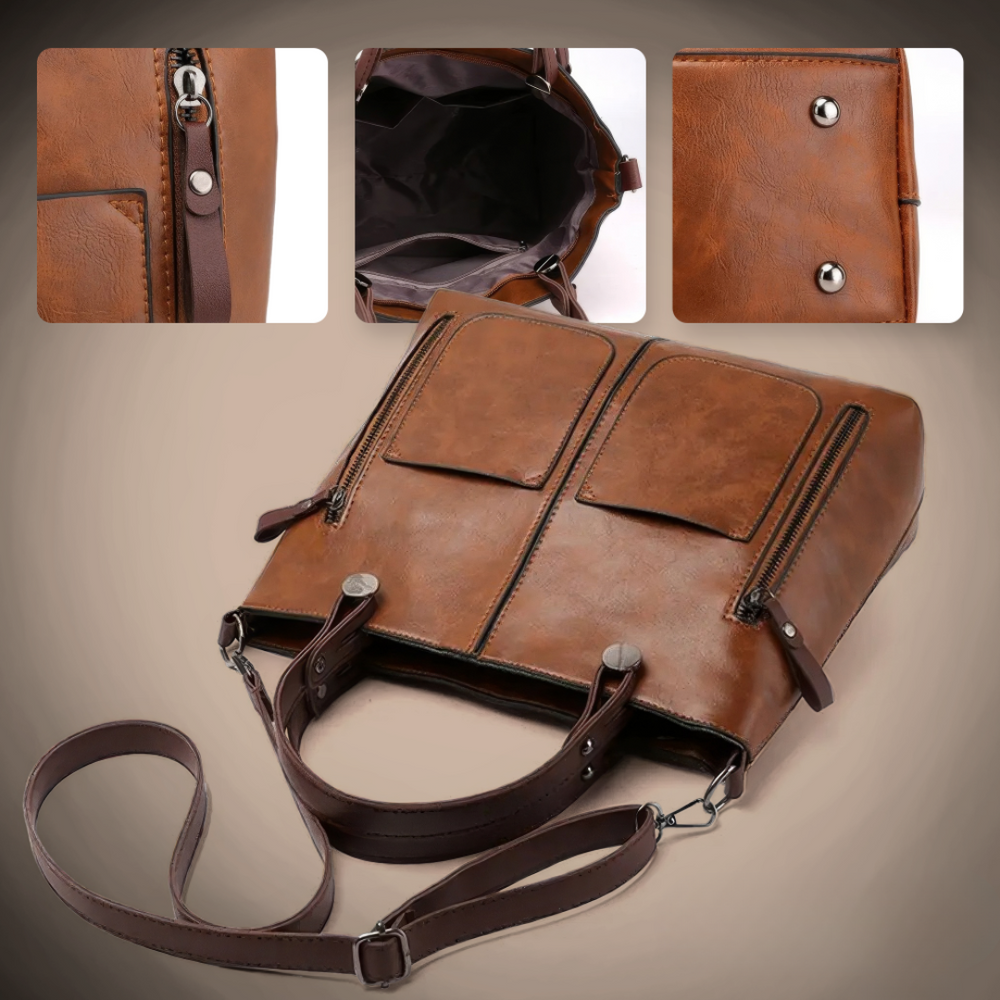 Nancy - Bolsa de Hombro Elegancia Atemporal en Cuero