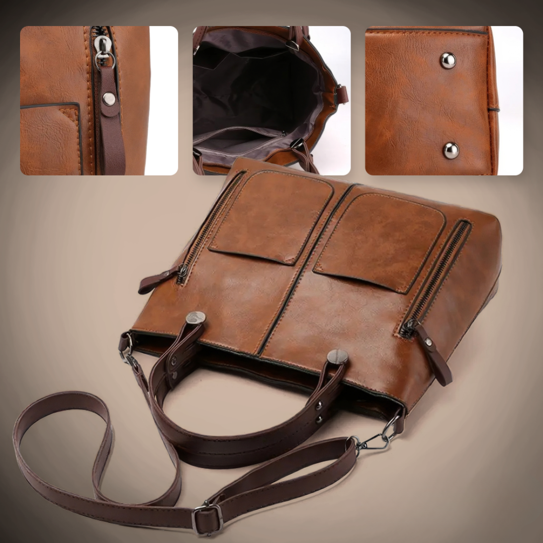 Nancy - Bolsa de Hombro Elegancia Atemporal en Cuero