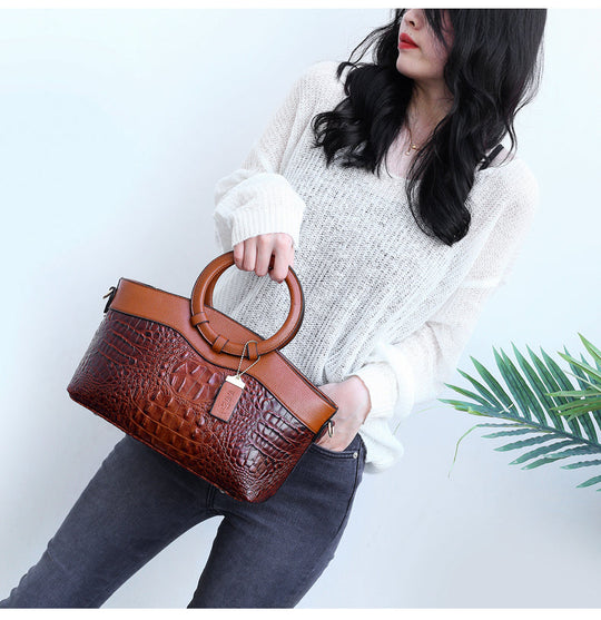 Frances - Bolsa de Hombro de Cuero Clásica Heritage