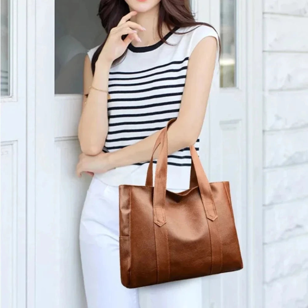Susana - Bolsa de Hombro de Cuero Lujosa Minimalista