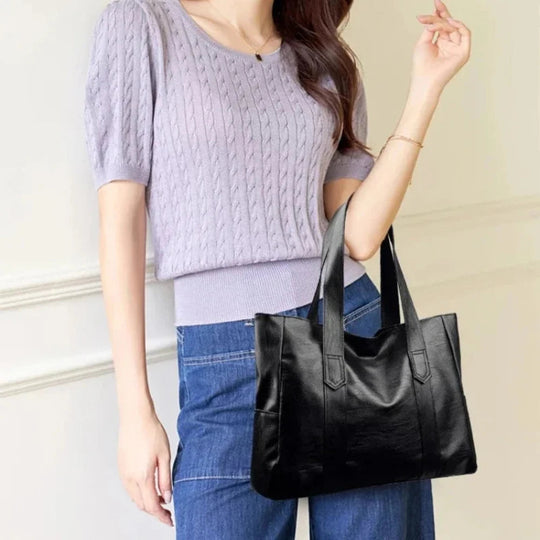 Susana - Bolsa de Hombro de Cuero Lujosa Minimalista