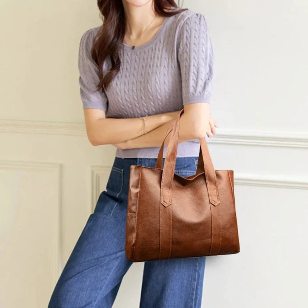 Susana - Bolsa de Hombro de Cuero Lujosa Minimalista