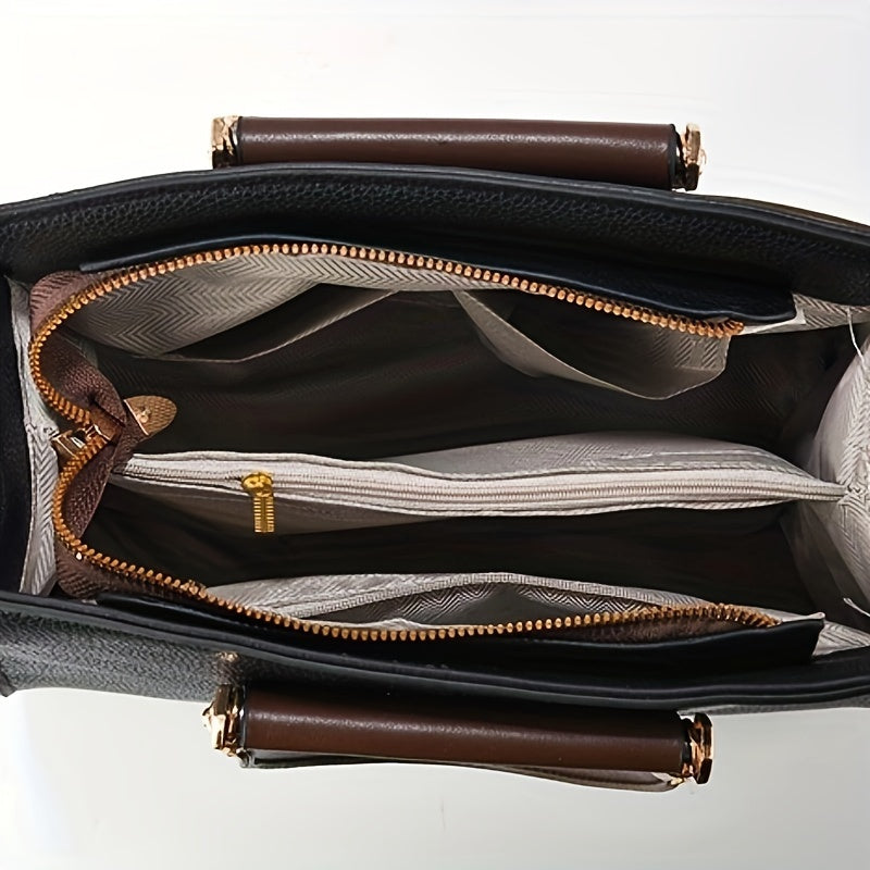 Luna - Conjunto de Bolsa de Cuero Elegante con 3 Piezas