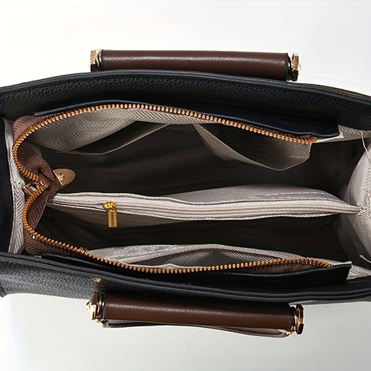 Luna - Conjunto de Bolsa de Cuero Elegante con 3 Piezas